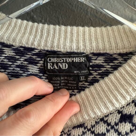 Christopher Rand Acrylic Vintage Deer Sweater Size XL - Picture 2 of 3